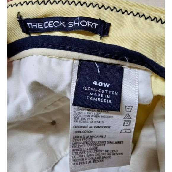 Nautica Mens 40 Yellow The Deck Classic Fit Flat Front Chino Khaki Shorts - Picture 12 of 13